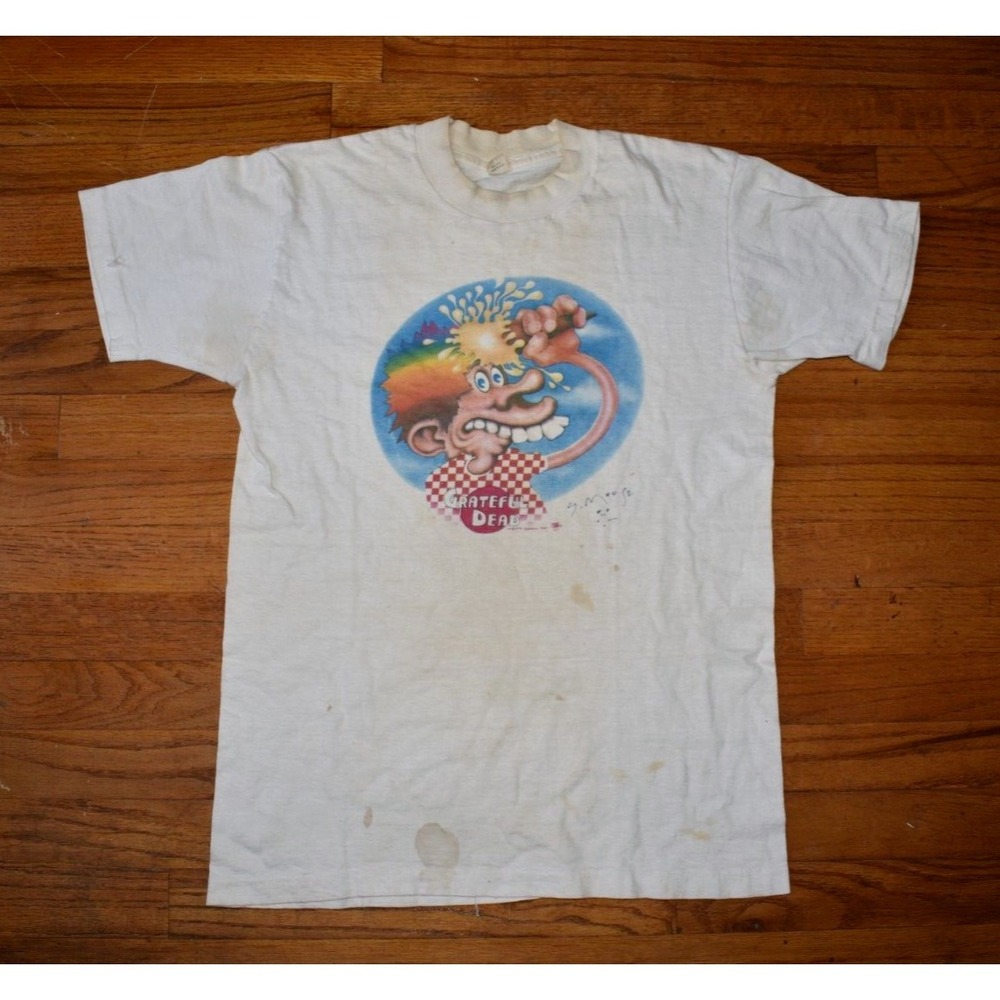 Vintage Grateful Dead Europe '72 Ice Cream Kid Shirt signed by Stanley Mouse 70s